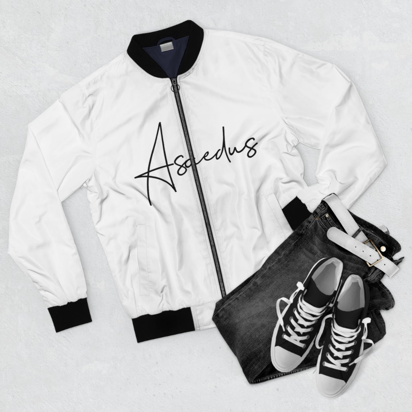Artsy text Bomber Jacket
