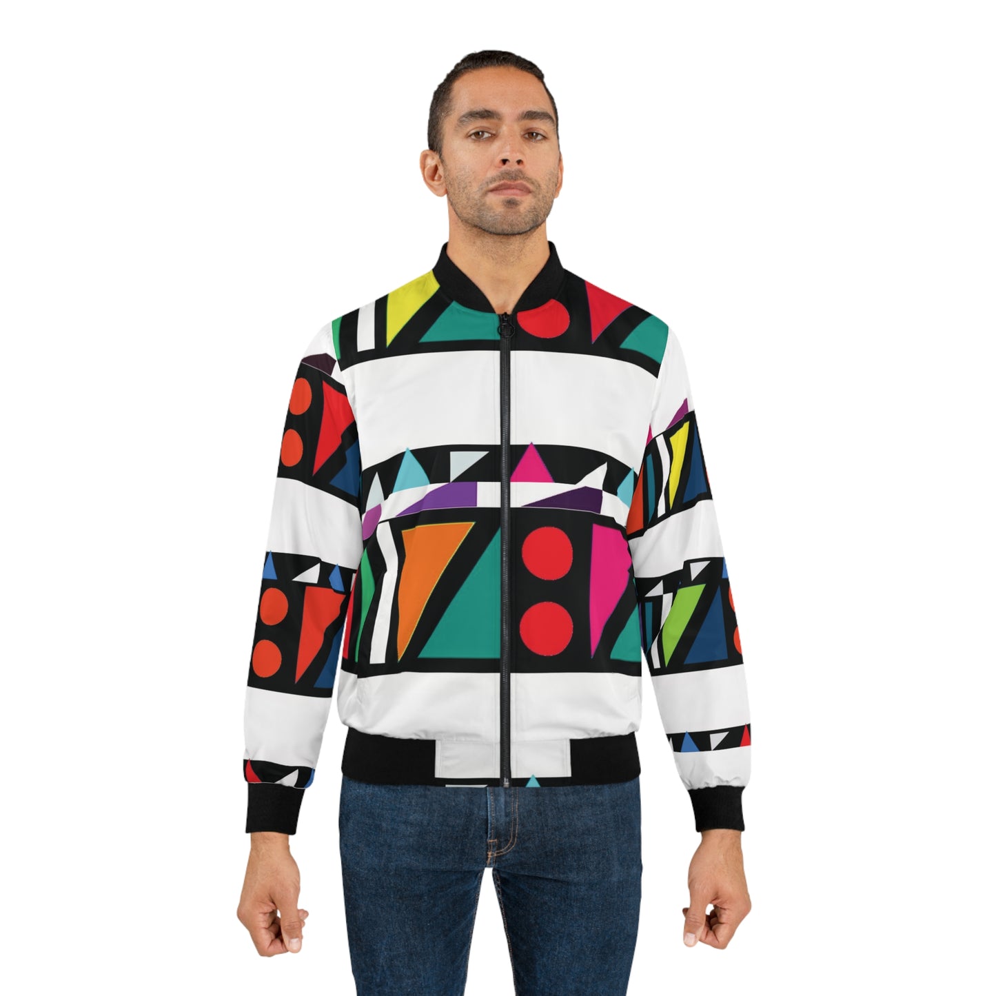 kente/geometric bomber jacket