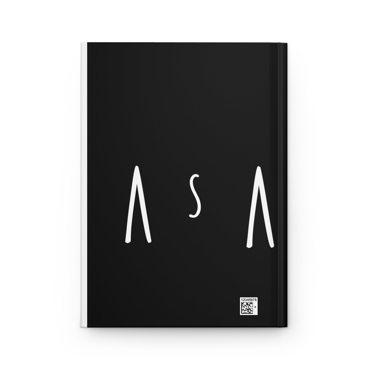 Hardcover Journal — Minimal Black 'Asa Deus' Typography Notebook