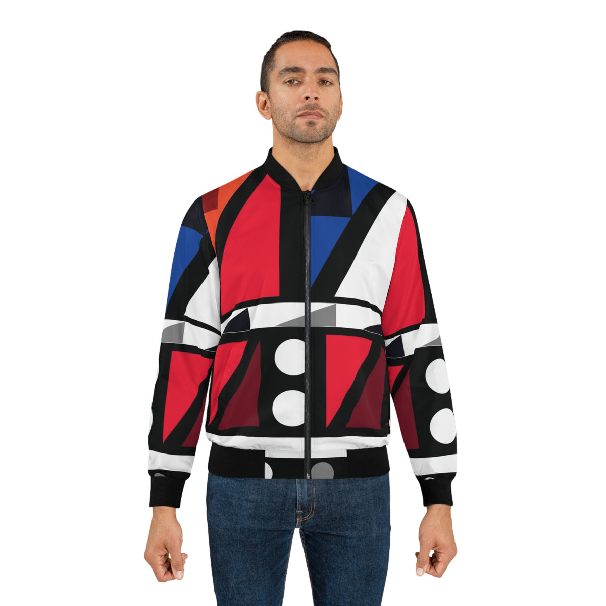 kente/geometric bomber jacket