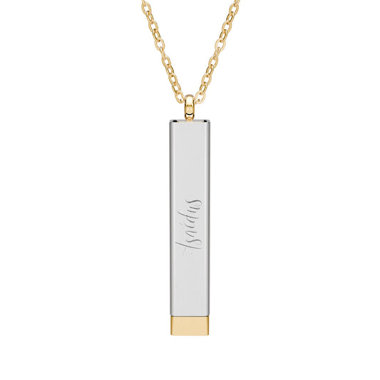 Sliding Hidden Message Bar Necklace — Engravable Secret Message Pendant