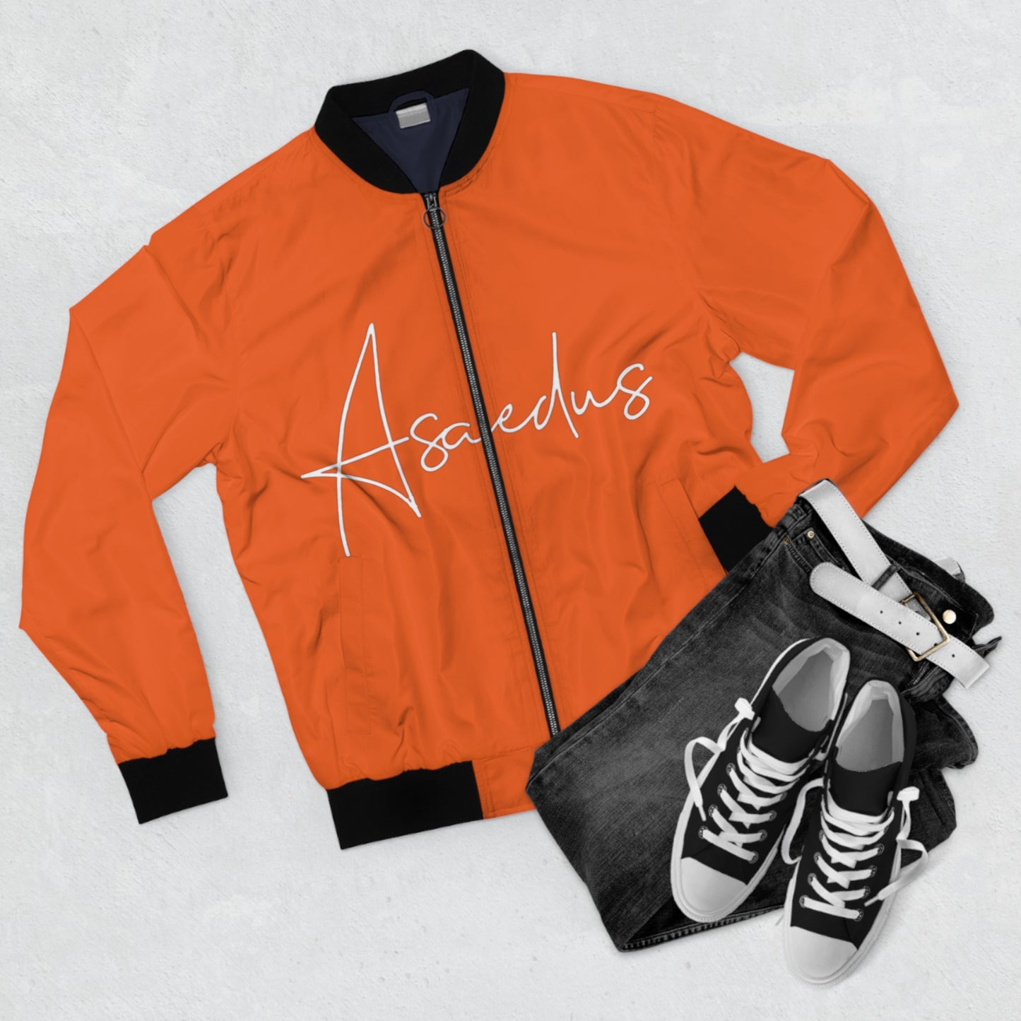 Artistic Text Bomber Jacket