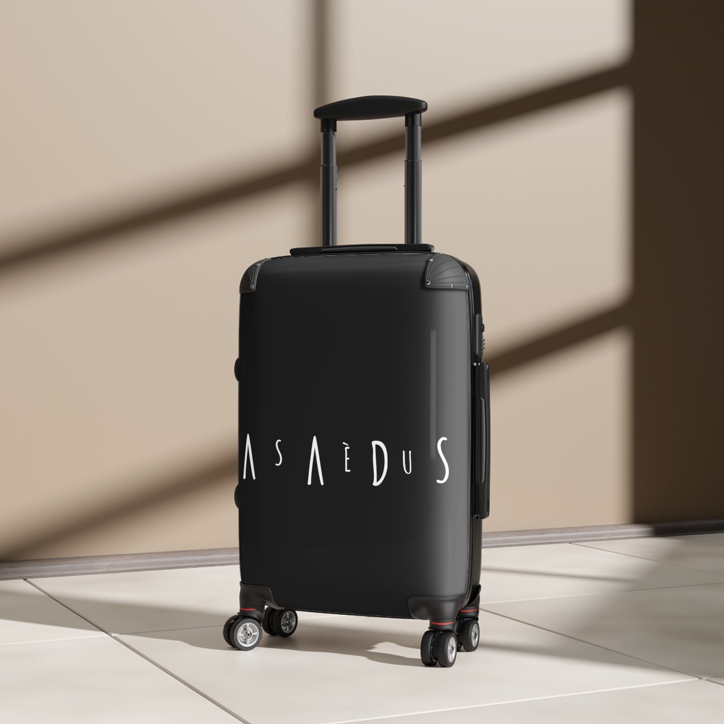 Copy of Copy of Minimal Line Art Face with Laurel, Suitcase | Botanical Travel Luggage