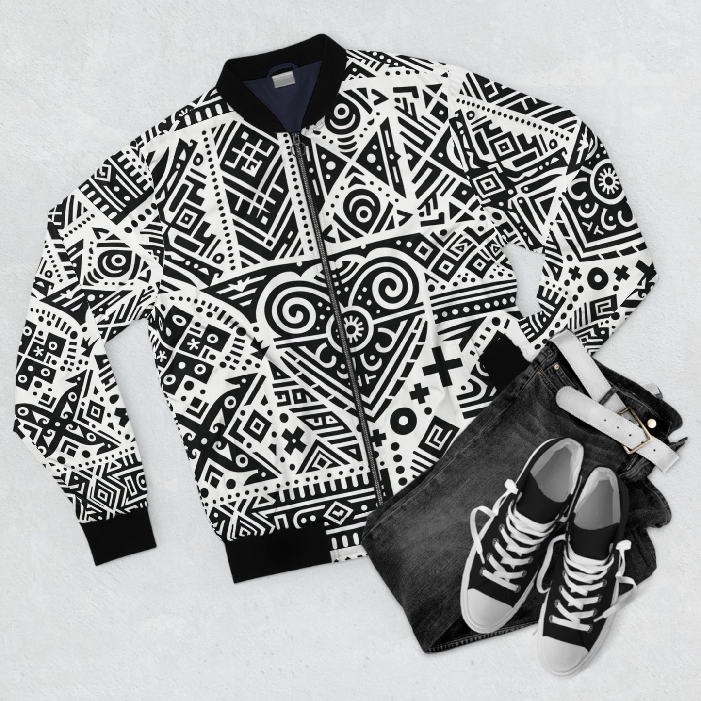 kente/geometric bomber jacket