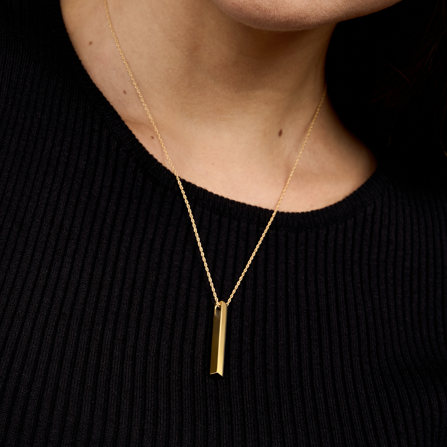 Vertical Name Bar Pendant, Engraved Name Bar Necklace | Custom Jewelry