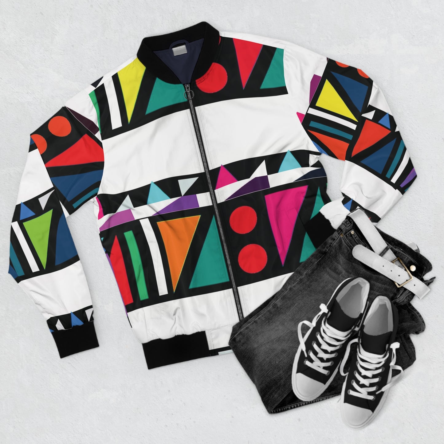 kente/geometric bomber jacket