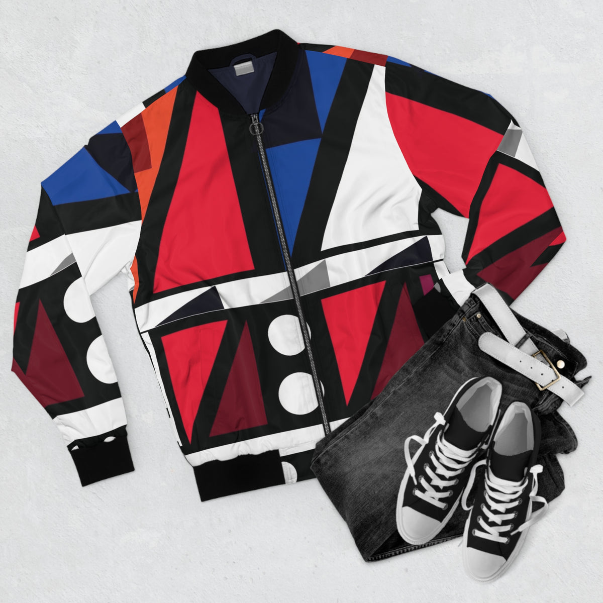 kente/geometric bomber jacket