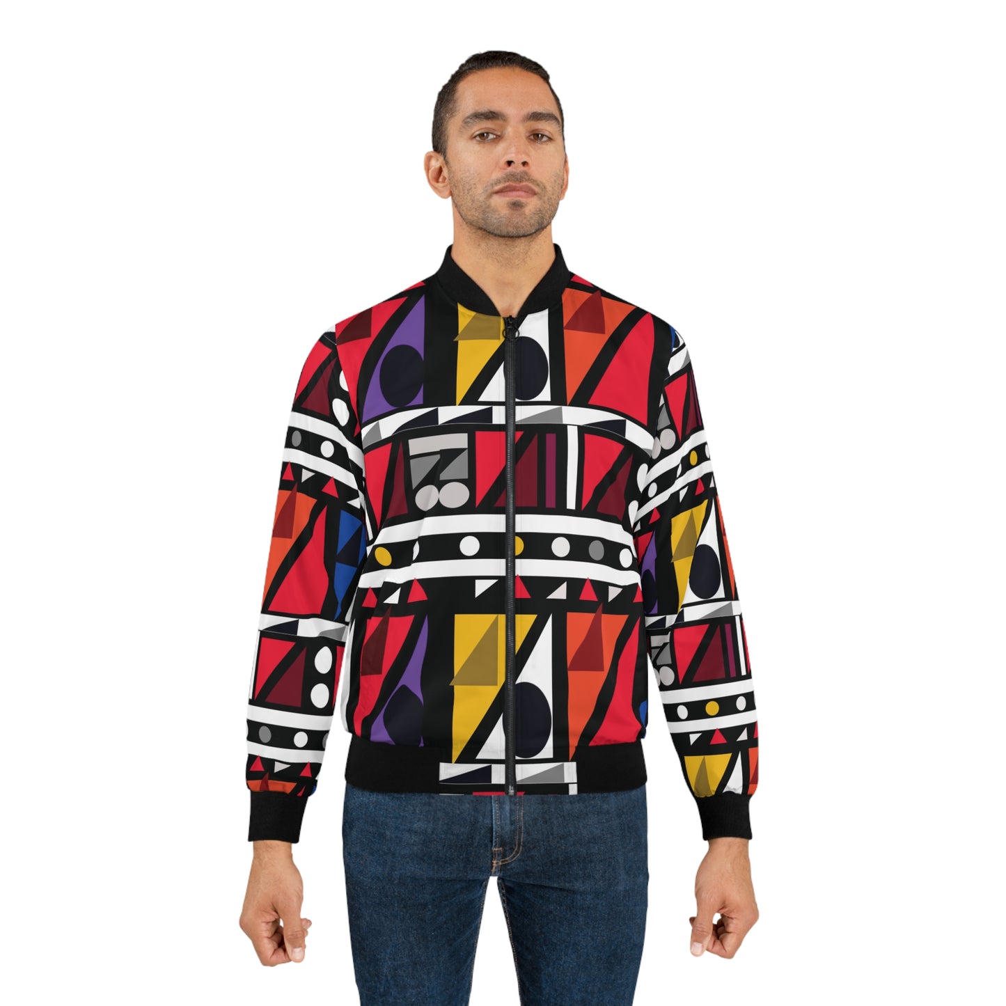 kente/geometric bomber jacket