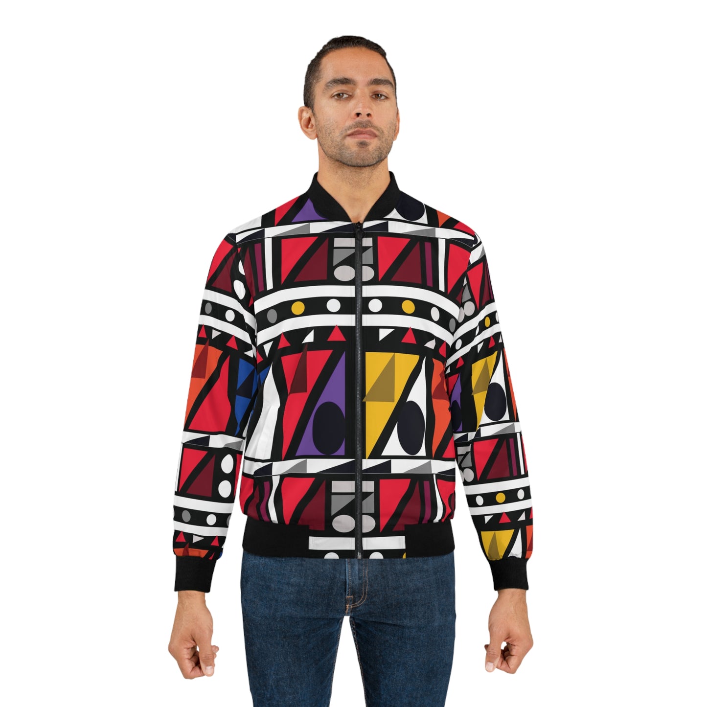 kente/geometric bomber jacket