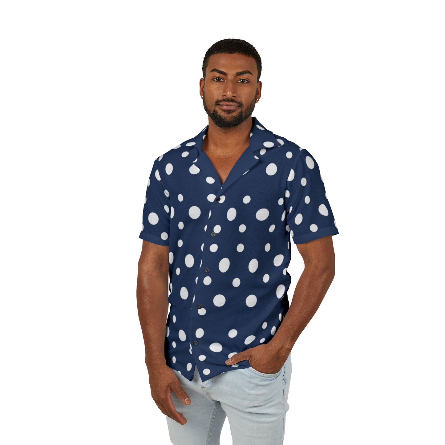 Blue men’s linen shirt