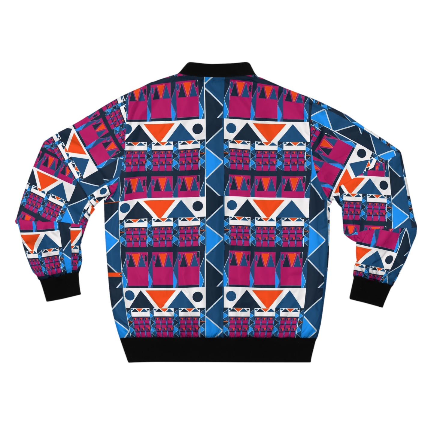 blue ankara bomber jacket