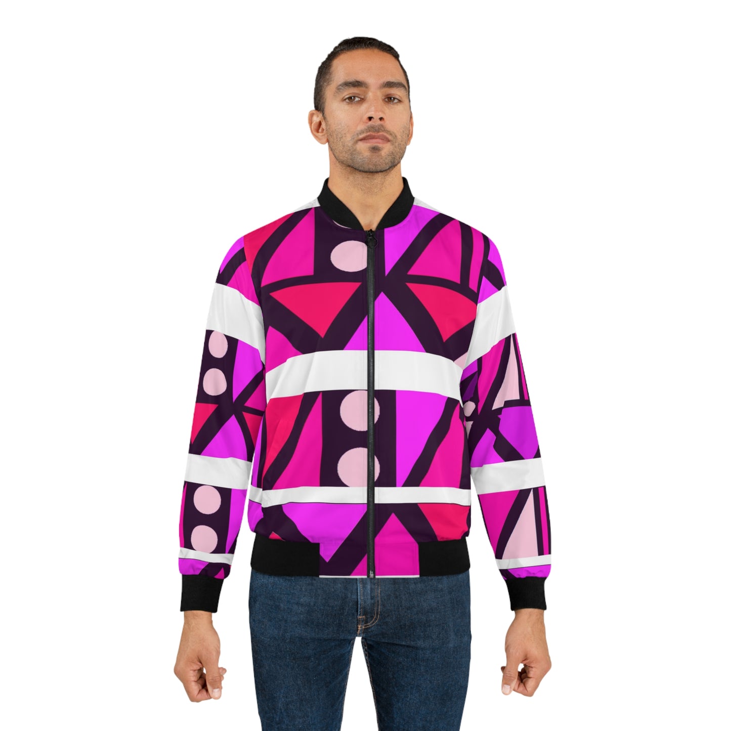 Purple ankara bomber jacket