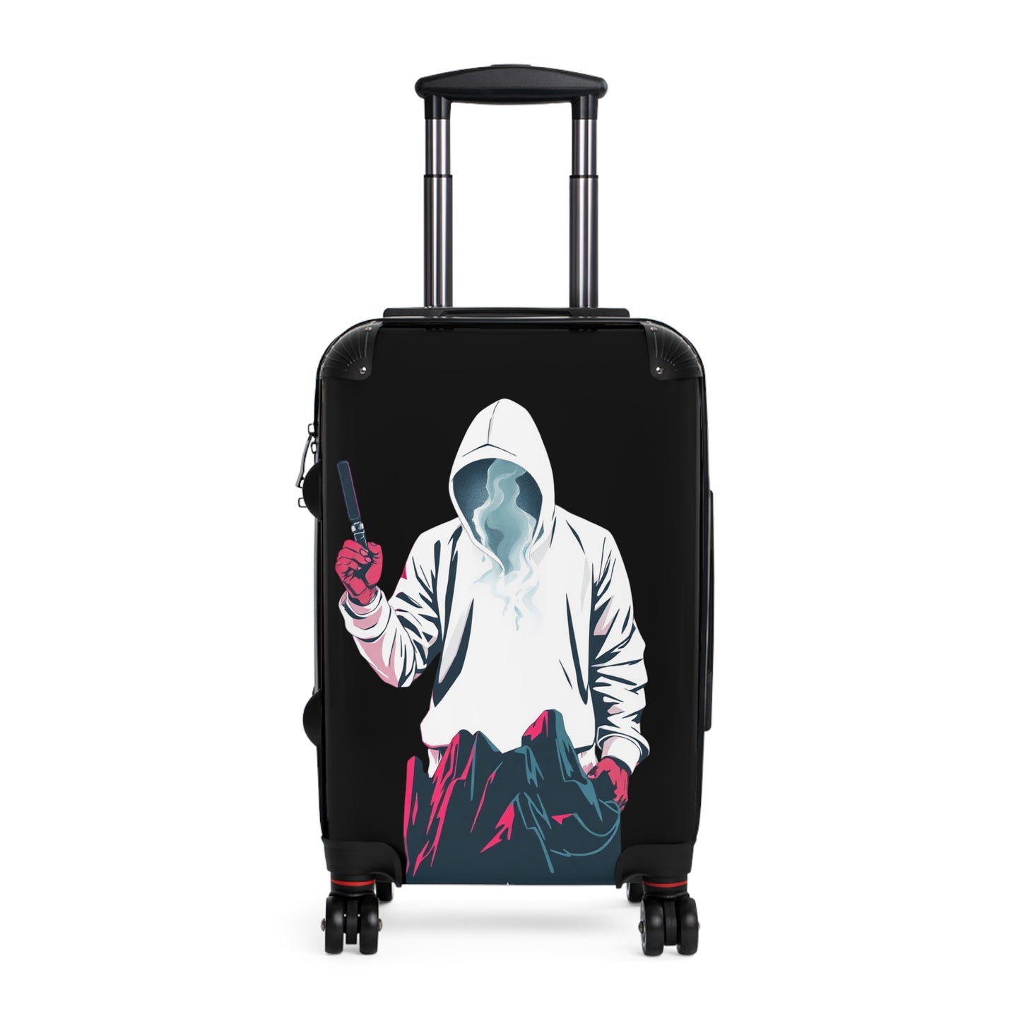 Copy of Copy of Minimal Line Art Face with Laurel, Suitcase | Botanical Travel Luggage