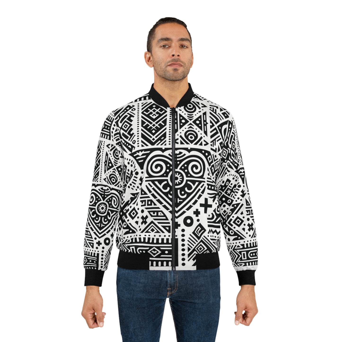 kente/geometric bomber jacket