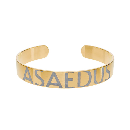 Engraved Name Cuff Bracelet | Personalized Gold Metal Cuff