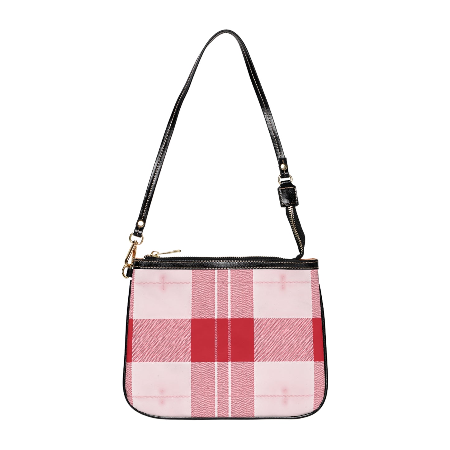 Black White Plaid Small Shoulder Bag | Check Pattern Purse