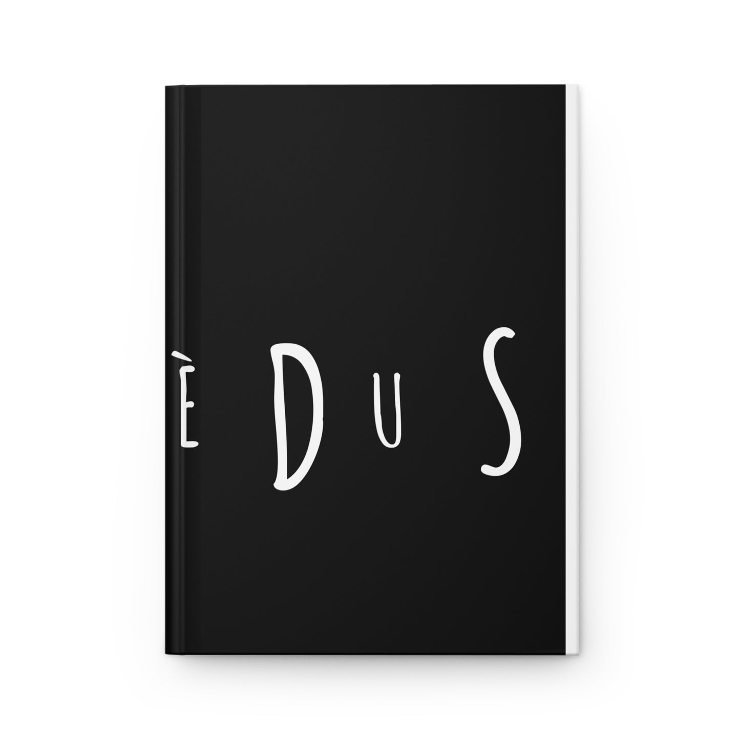 Hardcover Journal — Minimal Black 'Asa Deus' Typography Notebook